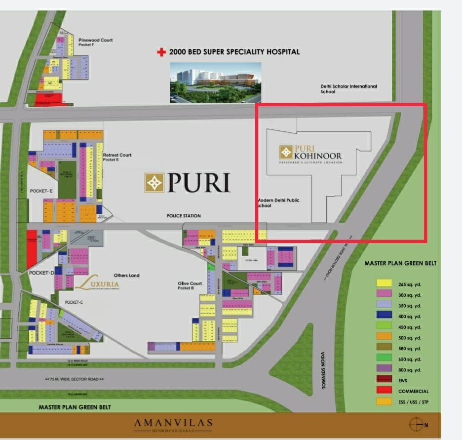 Puri Kohinoor Location Map
